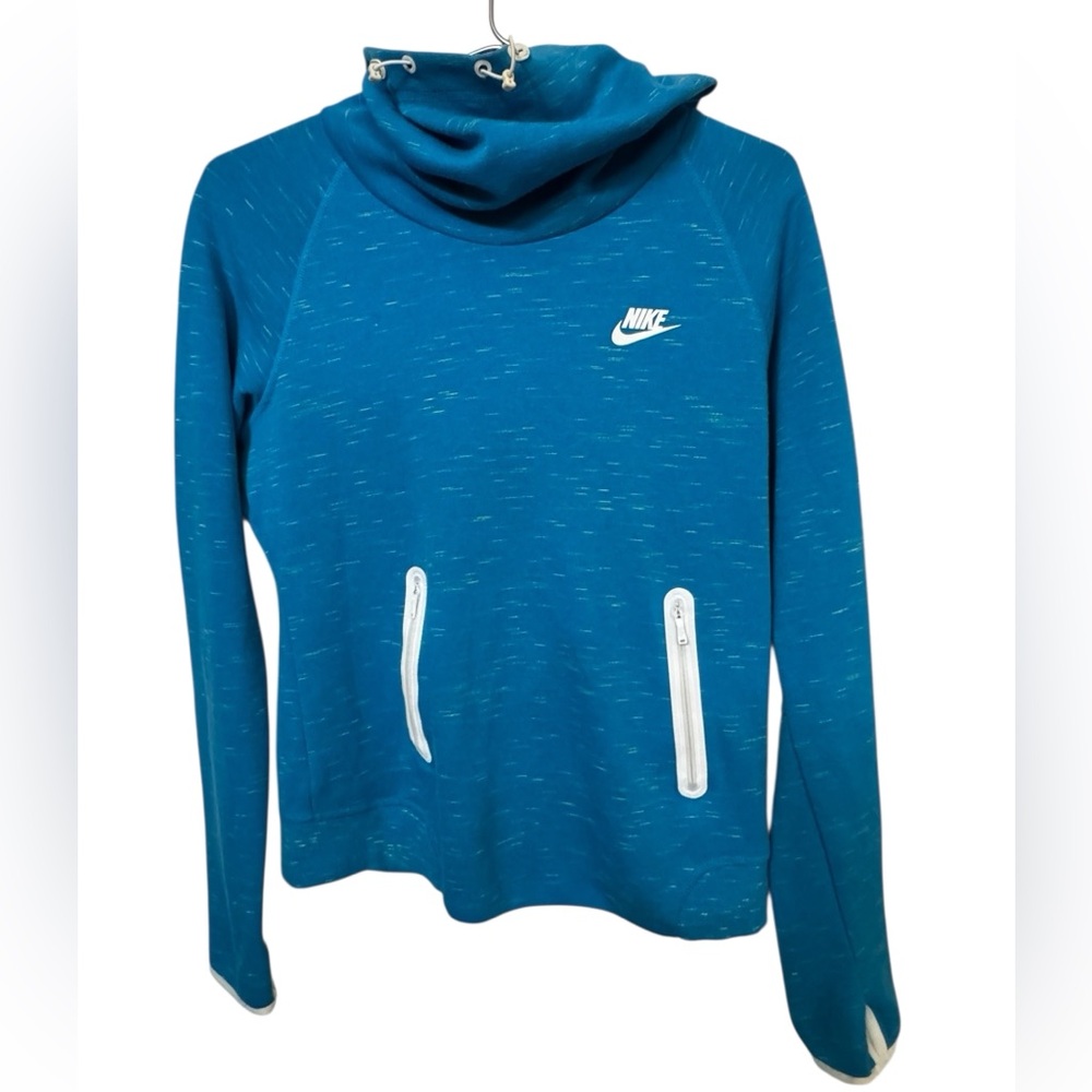 Nice High End Nike Tech Women's M Blue Pullover Active Hoodie MINTY